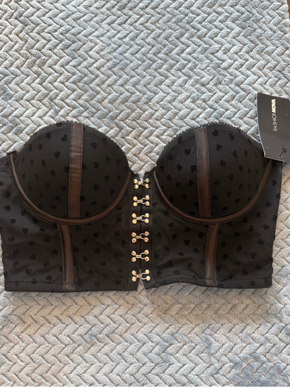 NWT Fashion Nova strapless bustier corset top  Size Medium